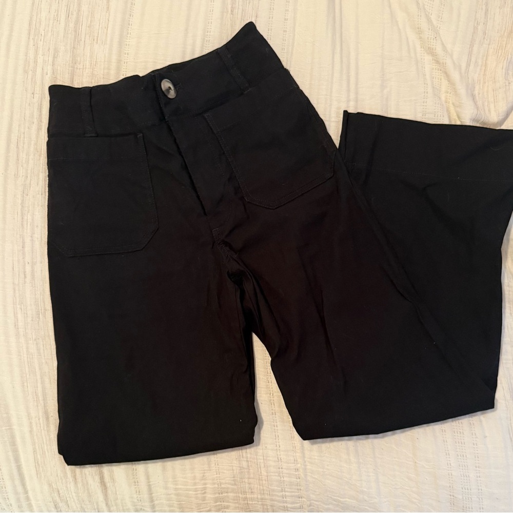 Anthropologie Colette Black Wide-Leg Pants